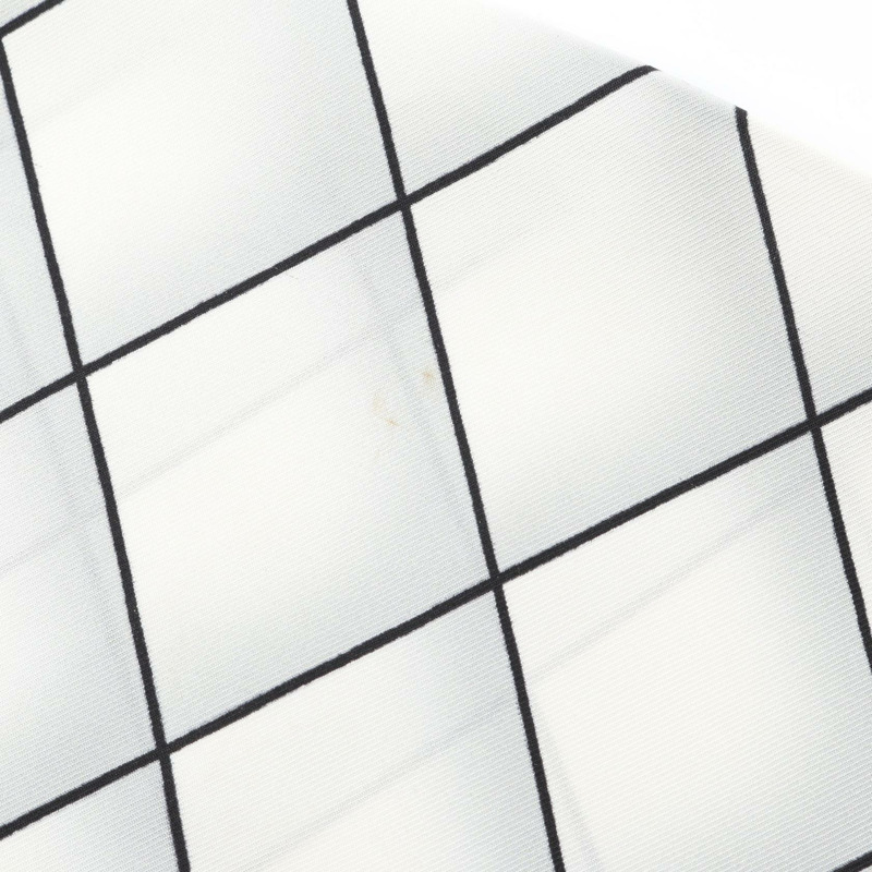 香奈兒 COCO 標誌絲巾披肩，白色/黑色，二手，女士 CC-4