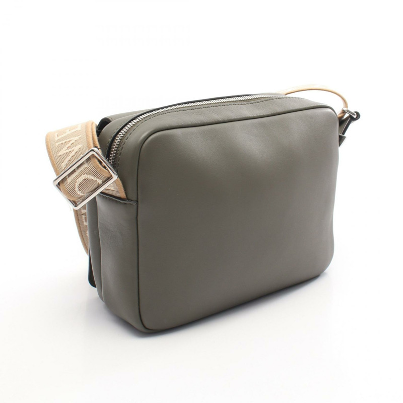 LOEWE 軍裝信差 XS 肩斜背包 B553A72X27 皮革 卡其色 二手-1