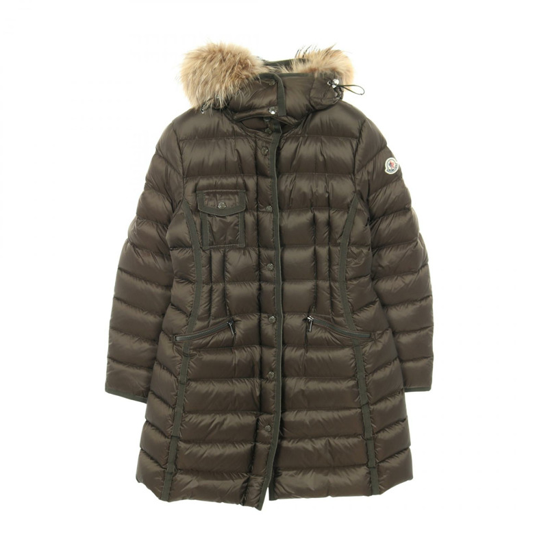 MONCLER HERMIFUR 羽絨外套 尼龍 棕色 卡其色 二手 女款-0