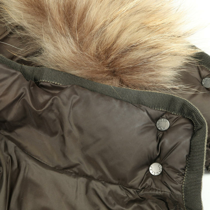 MONCLER HERMIFUR 羽絨外套 尼龍 棕色 卡其色 二手 女款-7