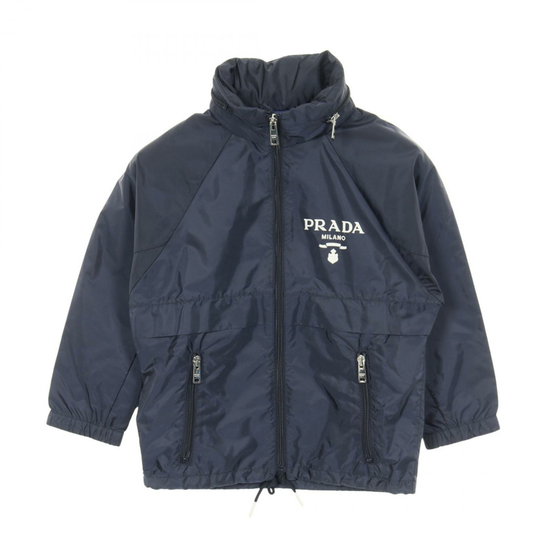 PRADA Re-Nylon 輕便雨衣外套 #36 尼龍海軍藍 logo 二手女款-0