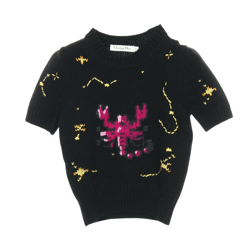 Christian Dior 短袖針織衫 244S73SN320 羊毛羊絨 二手 #34-0