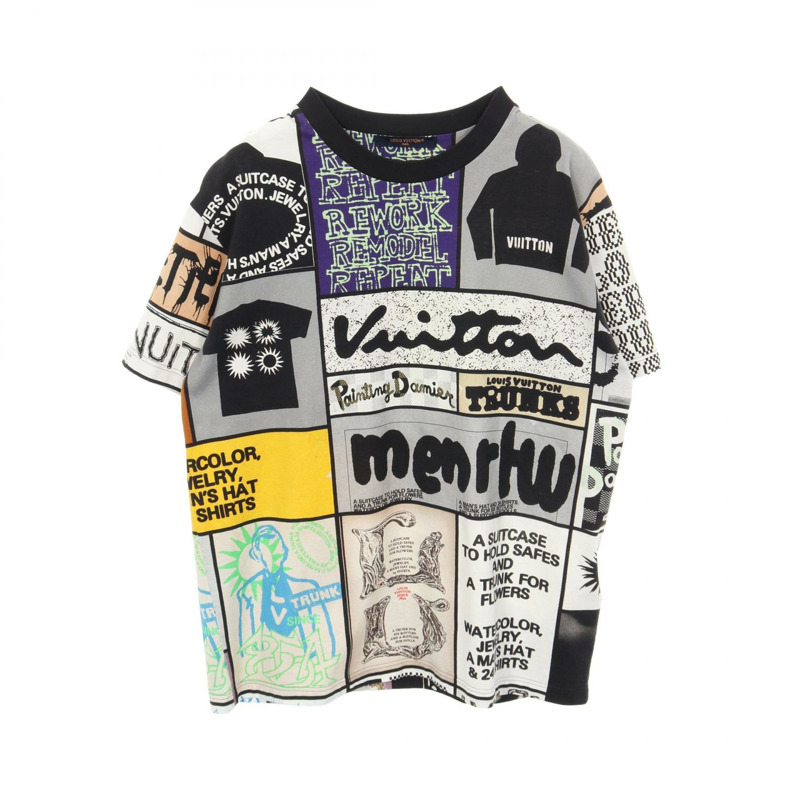 路易威登 LV Fanzine T卹,短袖,純棉,黑色,二手,M碼-0