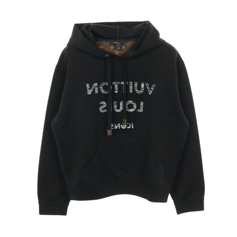 路易威登 (LOUIS VUITTON) 連帽衛衣，棉尼龍混紡，黑色logo，二手女款S碼