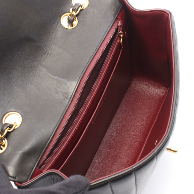 香奈兒 Mademoiselle 鏈條肩背包，羊皮材質，黑色，二手，女士款，金色五金-2