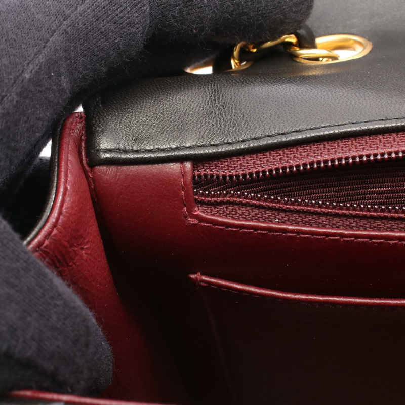 香奈兒 Mademoiselle 鏈條肩背包，羊皮材質，黑色，二手，女士款，金色五金-5