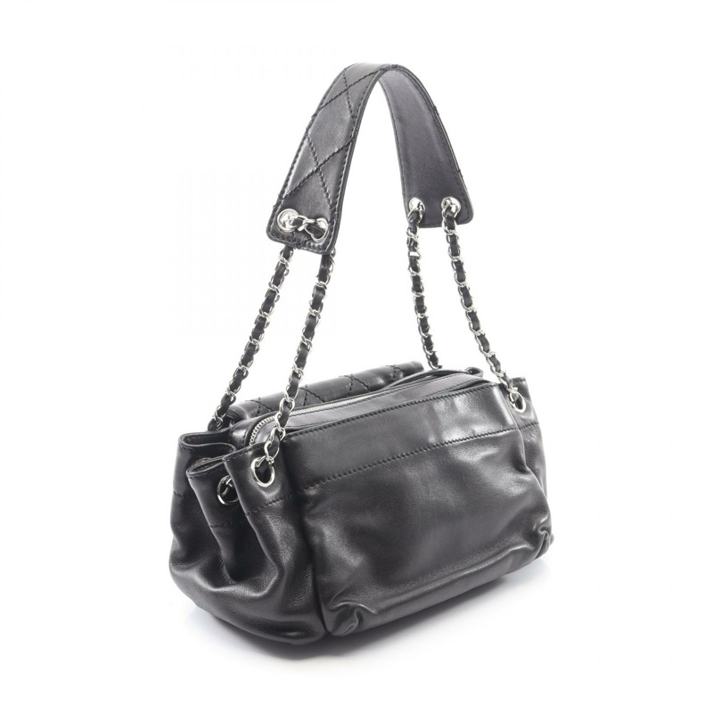 香奈兒 (CHANEL) Matelasse 羊皮單肩包，黑色，二手，女士，帶五金配件-1