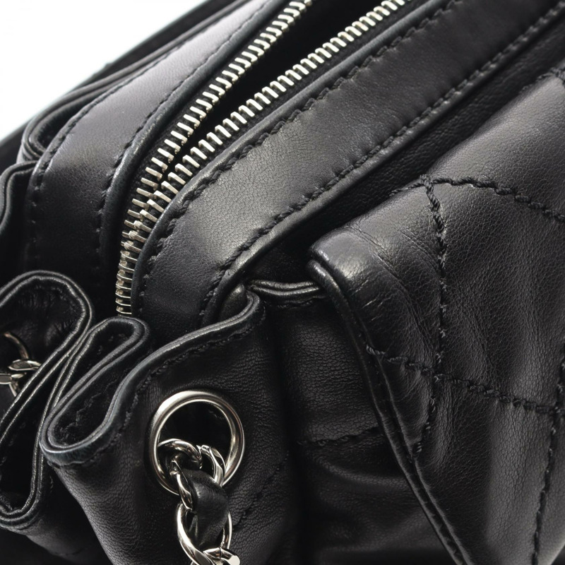 香奈兒 (CHANEL) Matelasse 羊皮單肩包，黑色，二手，女士，帶五金配件-9