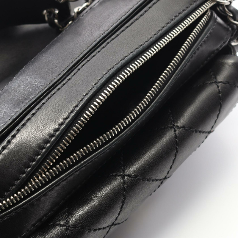 香奈兒 (CHANEL) Matelasse 羊皮單肩包，黑色，二手，女士，帶五金配件-10