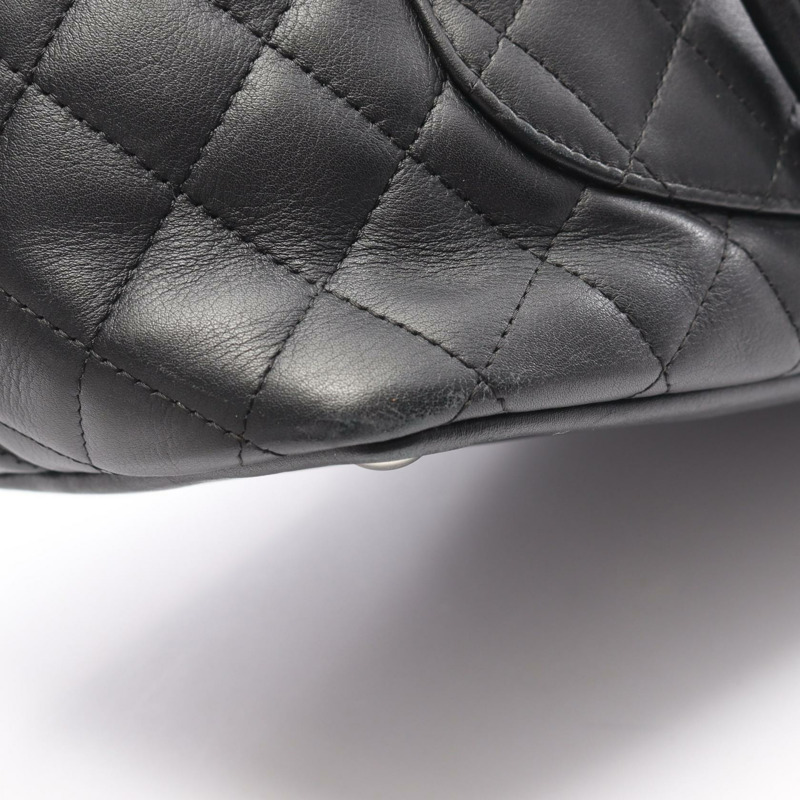 香奈兒 Cambon 系列大手提單肩包，黑色皮革，二手女款，附五金配件-11