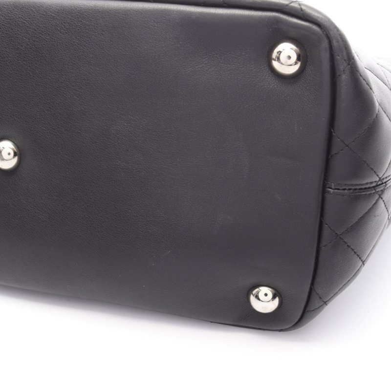 香奈兒 Cambon 系列大手提單肩包，黑色皮革，二手女款，附五金配件-13