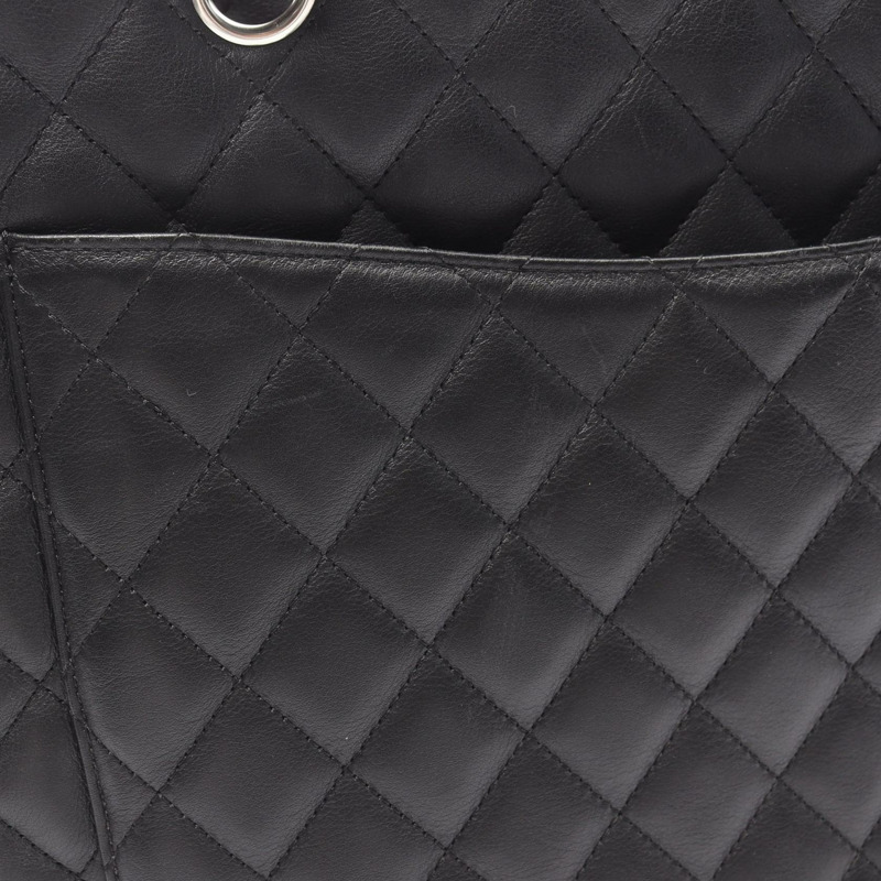 香奈兒 Cambon 系列大手提單肩包，黑色皮革，二手女款，附五金配件-14