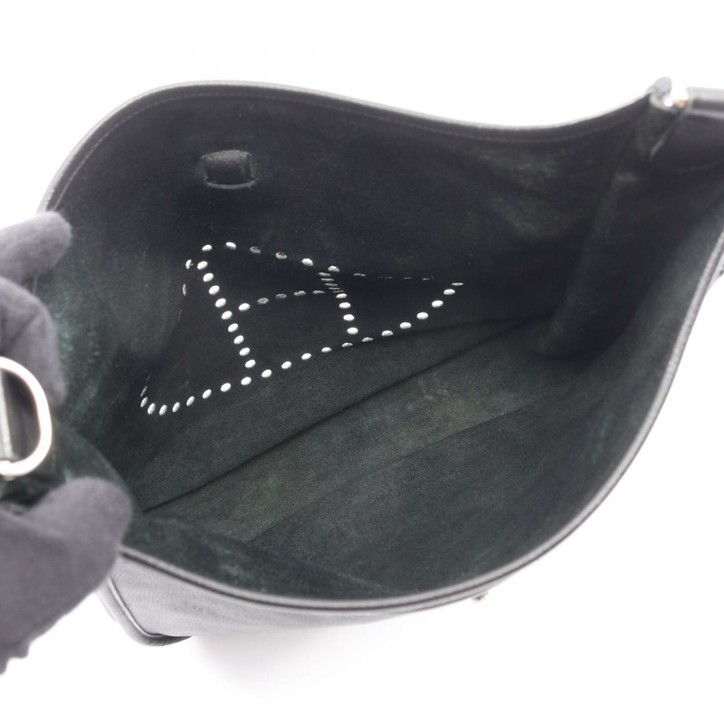 愛馬仕 Evelyne 3 Trois GM 斜背包，Epsom 皮革，黑色，二手，帶五金配件-2