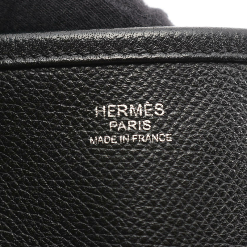 愛馬仕 Evelyne 3 Trois GM 斜背包，Epsom 皮革，黑色，二手，帶五金配件-3