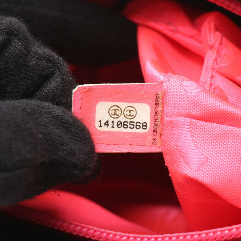 香奈兒 Cambon 系列中型托特包，黑色/粉紅色漆皮，二手女款 Coco-4