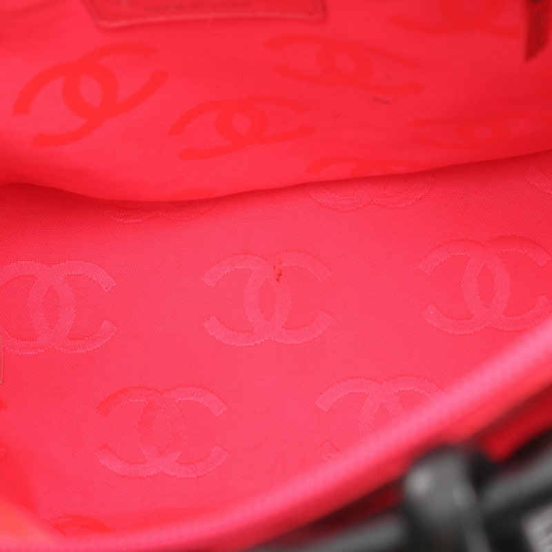 香奈兒 Cambon 系列中型托特包，黑色/粉紅色漆皮，二手女款 Coco-5