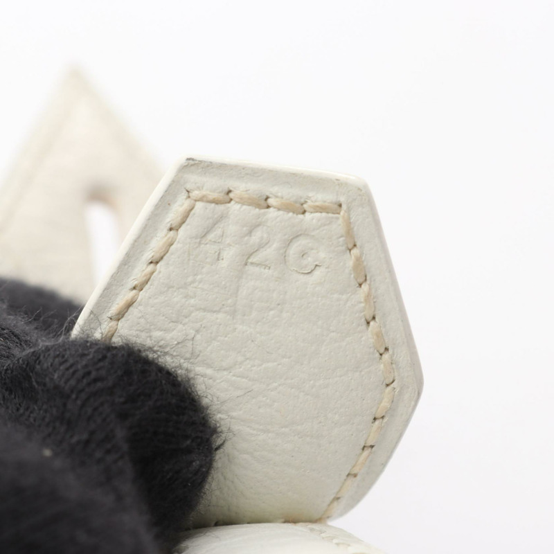 愛馬仕 Bolide35 肩背包，Clemence 皮革，白色，二手，女士款，E SHW-4