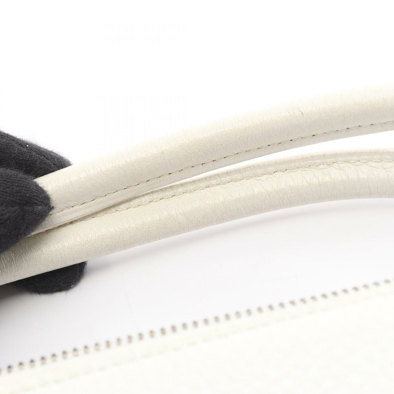 愛馬仕 Bolide35 肩背包，Clemence 皮革，白色，二手，女士款，E SHW-8