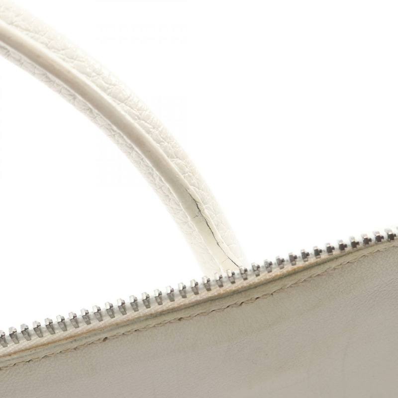 愛馬仕 Bolide35 肩背包，Clemence 皮革，白色，二手，女士款，E SHW-10