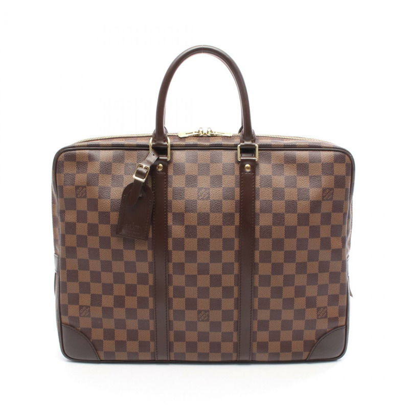 路易威登 Porte Document Voyage 商務包 N41124 Damier 帆布 Ebene 二手-0