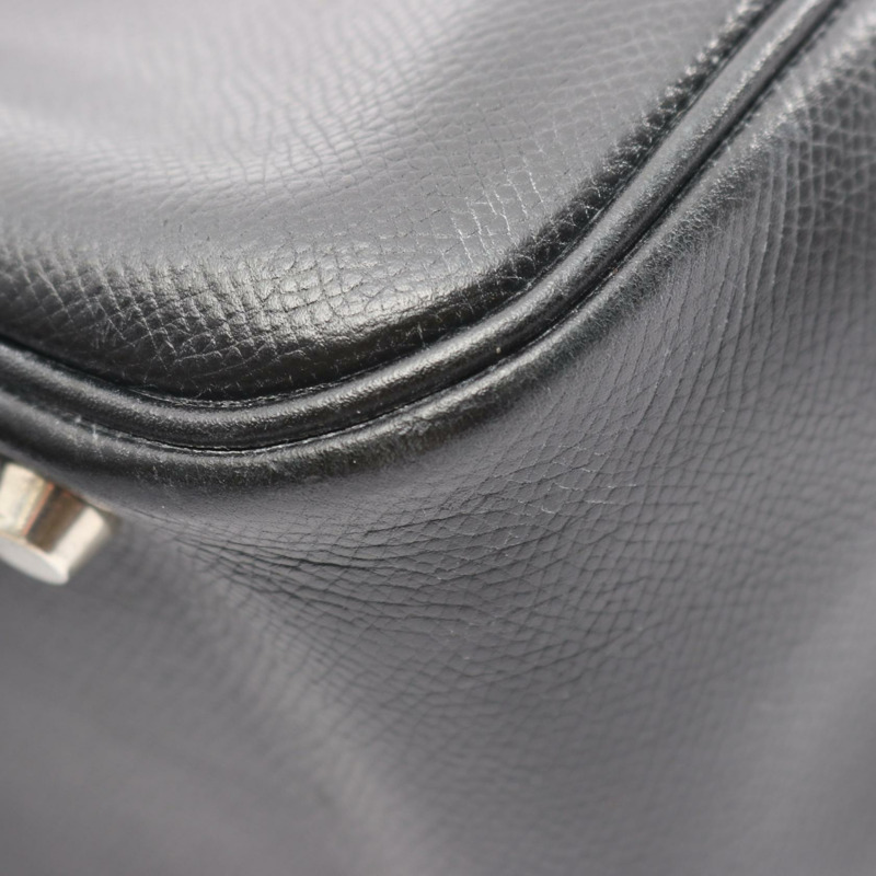 愛馬仕 Plume 32 手提包，庫爾舍維爾皮革，黑色，二手，女士，帶五金配件。-5