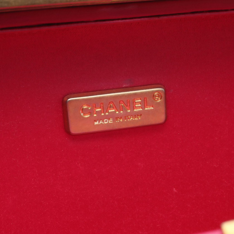 香奈兒巧克力色鏈條單肩斜挎包，粉紅色羊皮，二手，女士，金色五金-3