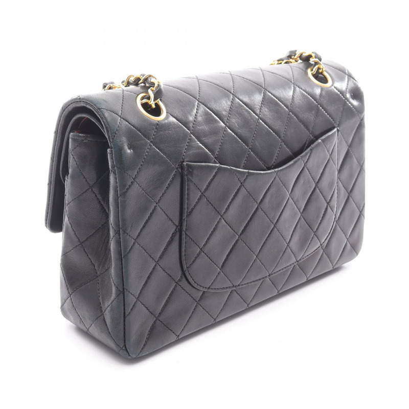 香奈兒 (CHANEL) Matelasse W 翻蓋鏈條單肩背包 A01112 羊皮 黑色 GHW 二手-1