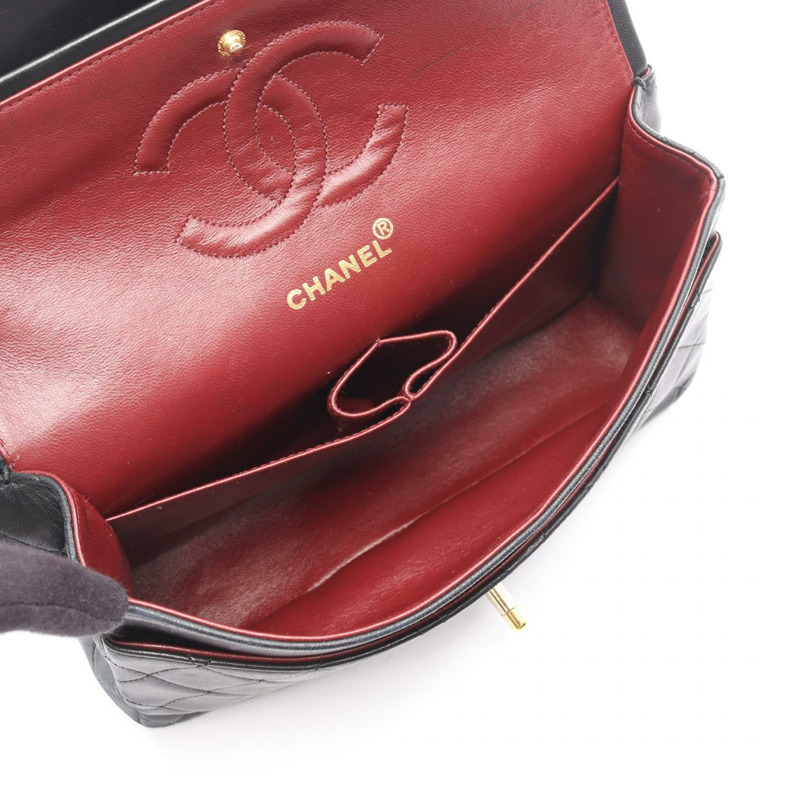 香奈兒 (CHANEL) Matelasse W 翻蓋鏈條單肩背包 A01112 羊皮 黑色 GHW 二手-2