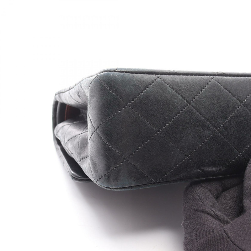 香奈兒 (CHANEL) Matelasse W 翻蓋鏈條單肩背包 A01112 羊皮 黑色 GHW 二手-11