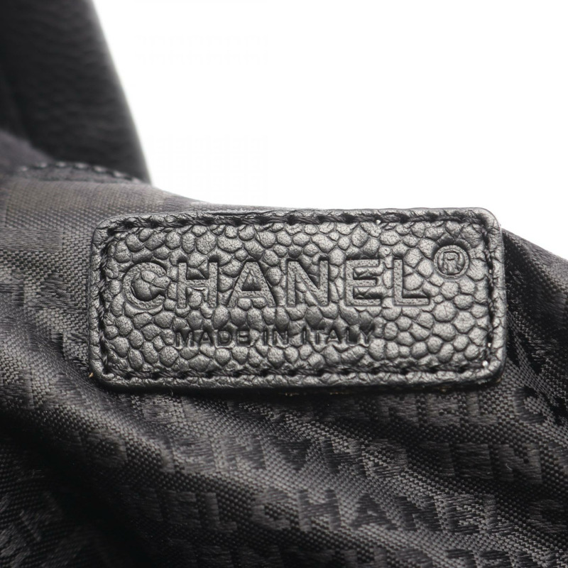 香奈兒巧克力棒手提包，黑色小牛皮，二手，SHW（銀色五金配件），女士款-3