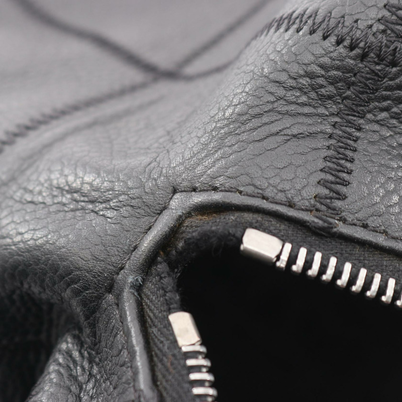 香奈兒巧克力棒手提包，黑色小牛皮，二手，SHW（銀色五金配件），女士款-8