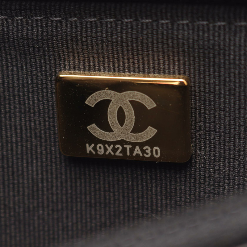 香奈兒 Boy Chanel Matelasse 鏈條肩背包，黑色皮革，二手，金色五金-4