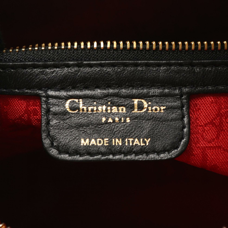 Christian Dior Lady Dior 大型 Cannage 單肩背包，黑色真皮，二手女款-3