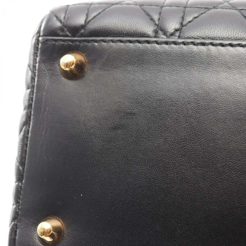 Christian Dior Lady Dior 大型 Cannage 單肩背包，黑色真皮，二手女款-7