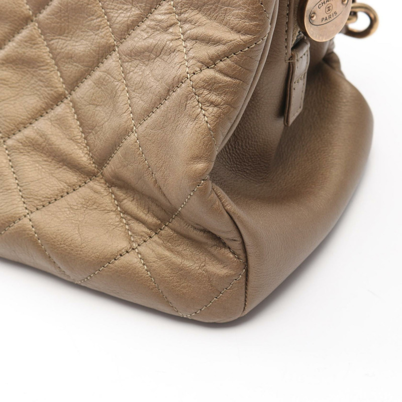 香奈兒 (CHANEL) 絎縫鏈條肩背包 A67493 棕色皮革 二手女士-5