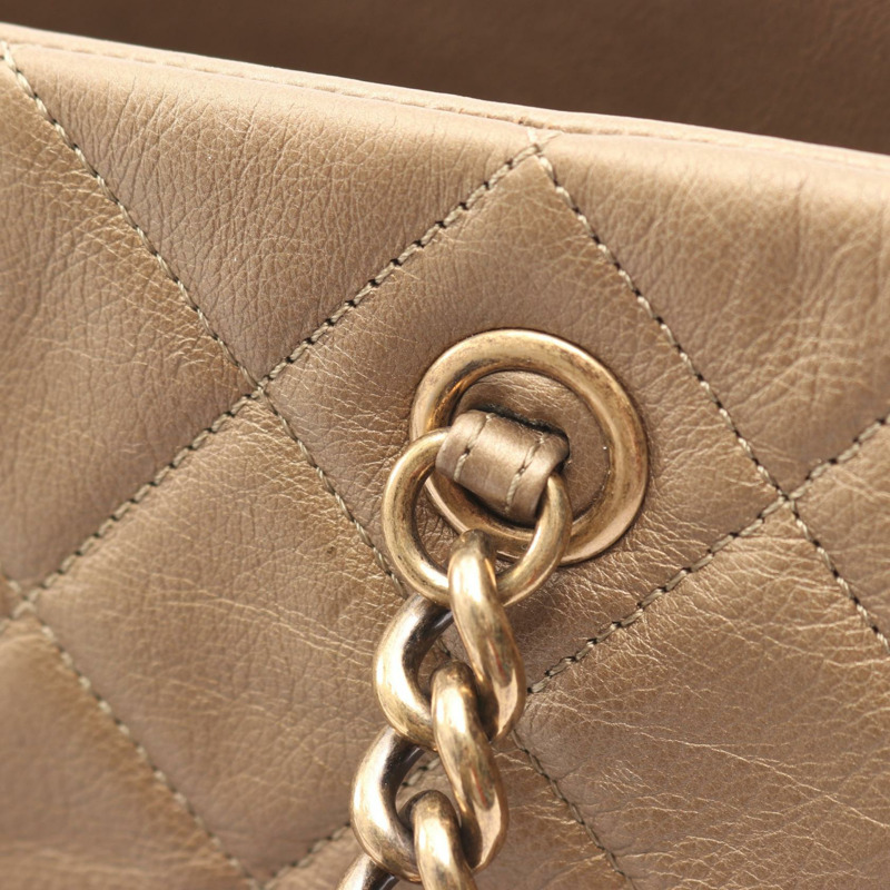 香奈兒 (CHANEL) 絎縫鏈條肩背包 A67493 棕色皮革 二手女士-12