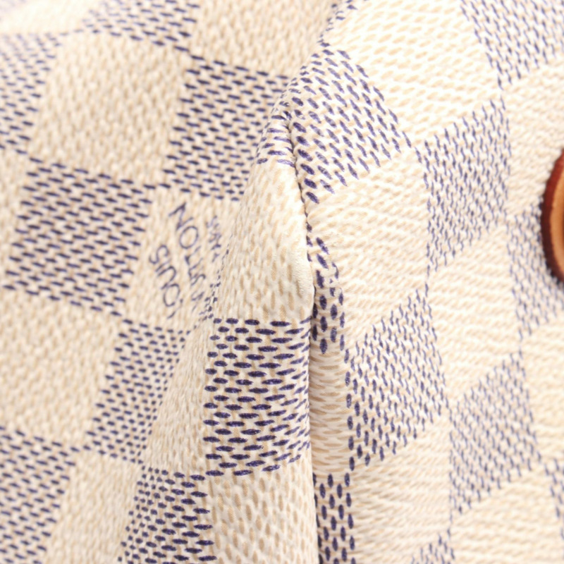 路易威登 Cabas MM 手提單肩包 N41375 Damier Azur 皮革 白色二手-6