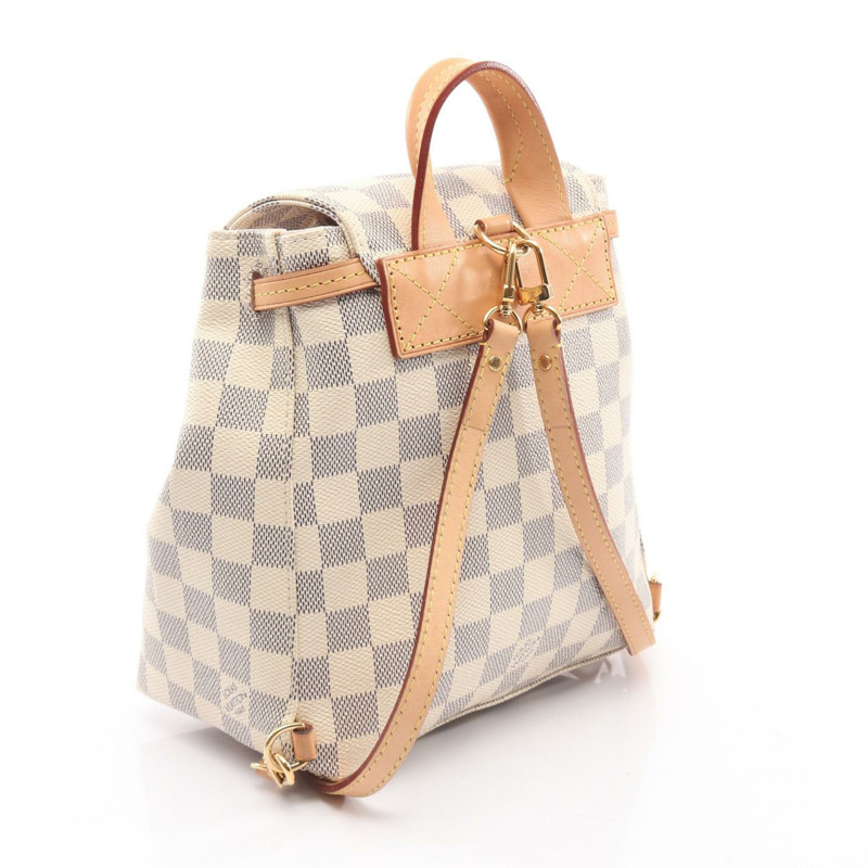 路易威登 Sperone BB 雙肩包 N44026 Damier Azur 皮革 白色 二手-1