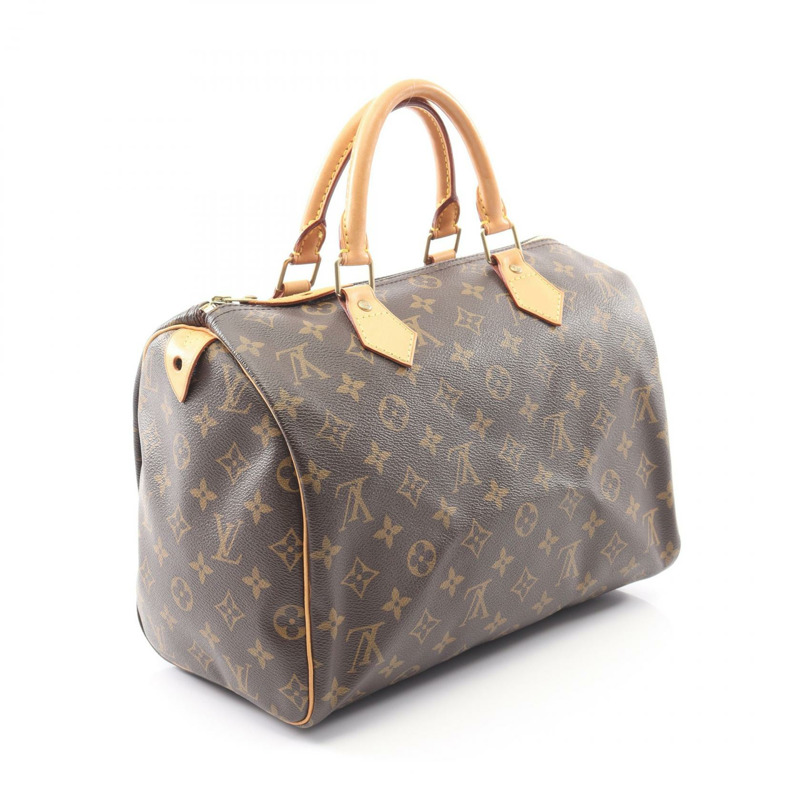 路易威登 Speedy 30 旅行手提包 M41526 Monogram 皮革 棕色 二手 女士-1