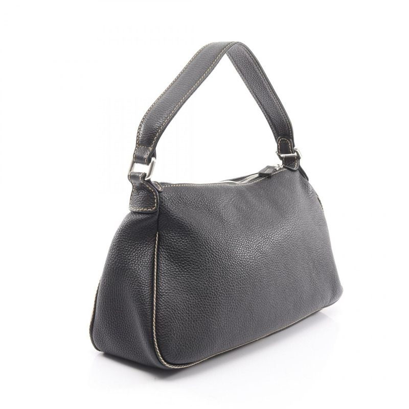 香奈兒黑色流蘇皮革單肩包，二手女款，附五金配件-1