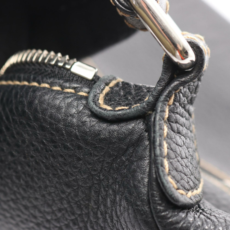 香奈兒黑色流蘇皮革單肩包，二手女款，附五金配件-7