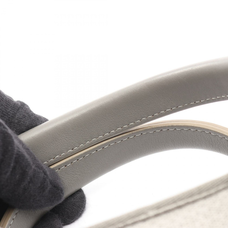 香奈兒 Deauville 保齡球鏈肩包 帆布皮革 灰色 二手 女士 SHW-7