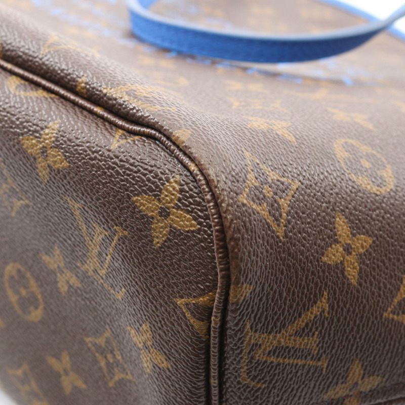 路易威登 Neverfull MM Ikat Flower 手提單肩包 M40938 Monogram 藍色-5
