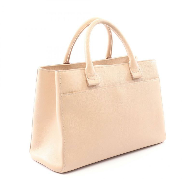 香奈兒 Neo Executive 手提單肩斜背包 米色皮革 二手 女士 CC-1