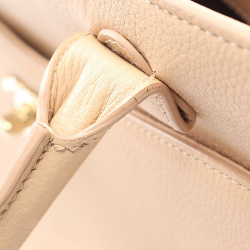 香奈兒 Neo Executive 手提單肩斜背包 米色皮革 二手 女士 CC-6