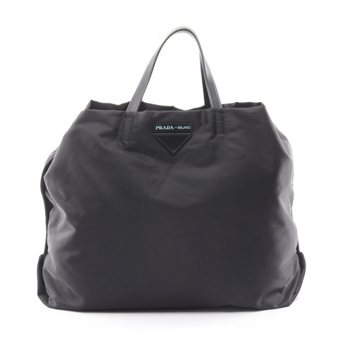 PRADA TESSUTO 大手提包 尼龍皮革 黑色 二手 女士