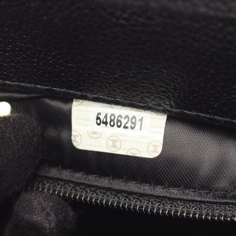 香奈兒 COCO 標誌手提單肩包，黑色皮革，二手，女士 CC-4