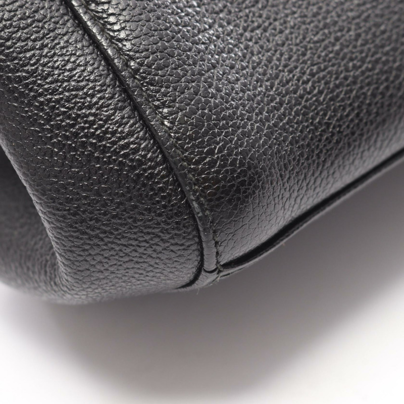 香奈兒 COCO 標誌手提單肩包，黑色皮革，二手，女士 CC-8