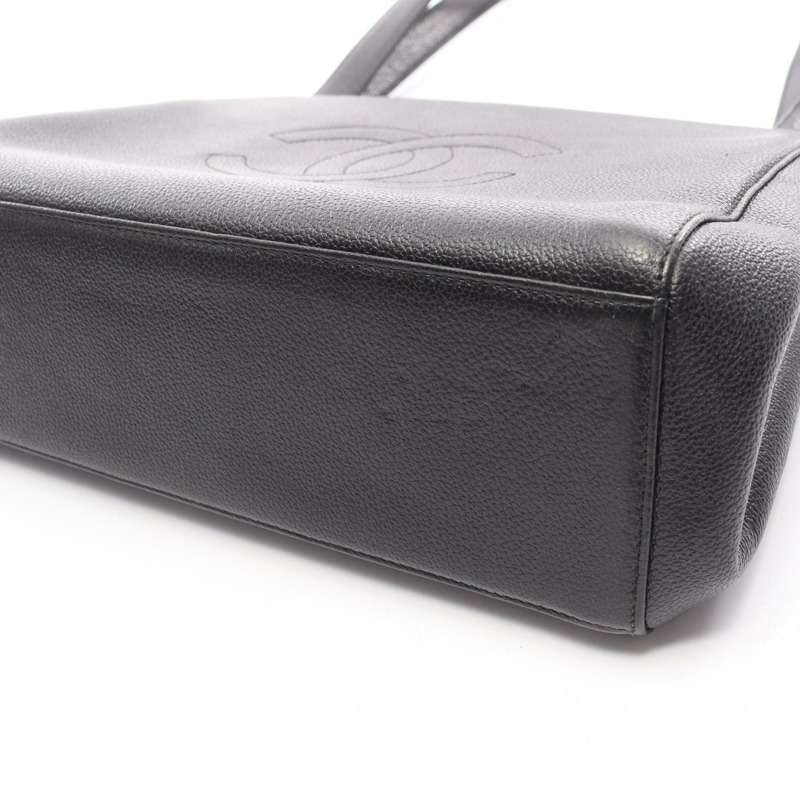 香奈兒 COCO 標誌手提單肩包，黑色皮革，二手，女士 CC-11