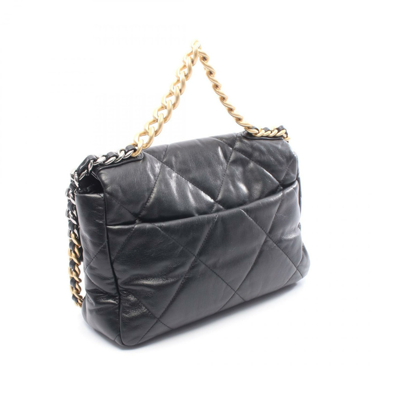 香奈兒 (CHANEL) 19 dix-neuf Matelasse 鏈條肩背包 黑色皮革 二手 女士 COCO-1